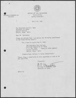 Appointment Letter from William P. Clements to David Dean, April 20, 1982