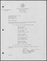 Appointment Letter from William P. Clements to David Dean, April 27, 1982
