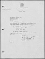 Appointment Letter from William P. Clements to David Dean, May 21, 1982