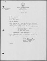 Appointment Letter from William P. Clements to David Dean, June 24, 1982