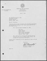 Appointment letter from William P. Clements to Secretary of State, David Dean, July 7, 1982