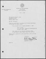Appointment Letter from William P. Clements to Secretary of State David Dean, July 7, 1982