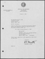Appointment letter from William P. Clements to Secretary of State, David Dean, October 7, 1982