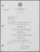 Appointment Letter from William P. Clements to David Dean, December 14, 1982