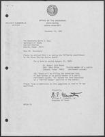 Appointment Letter from William P. Clements to David Dean, December 16, 1982