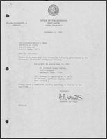Appointment Letter from William P. Clements to David Dean, December 17, 1982