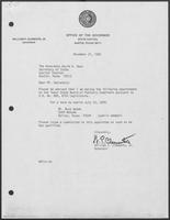 Appointment Letter from William P. Clements to David Dean, December 21, 1982