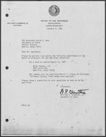 Appointment Letter from William P. Clements to David Dean, January 4, 1983