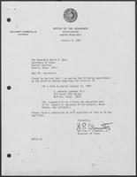 Appointment letter from Governor William P. Clements to Secretary of State David Dean, January 4, 1983