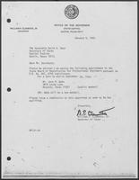 Appointment Letter from William P. Clements to David Dean, January 5, 1983