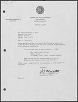 Appointment Letter from William P. Clements to David Dean, January 10, 1983