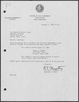 Appointment Letter from William P. Clements to David Dean, January 11, 1983