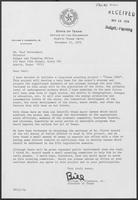 Letter from William P. Clements, Jr. to Paul Wrotenbery, November 12, 1979