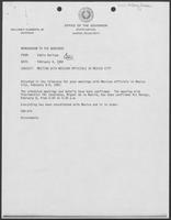 Memo from Eddie Aurispa to William P. Clements regarding Meeting with Mexican Officials in Mexico City, February 4, 1982
