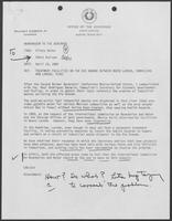 Memo from Eddie Aurispa to William P. Clements regarding Treatment Facilities on the Rio Grande Between Neuvo Laredo, Tamaulipas and Laredo, Texas, April 13, 1982
