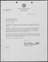 Correspondence between William P. Clements to Mrs. Patricia M. Thompson, August 23, 1982