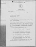 Letter from William P. Clements to Mr. George Parker, Jr.,  July 8, 1982