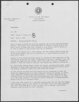 Memo from Hilary B. Doran Jr. to William P. Clements, June 8, 1982