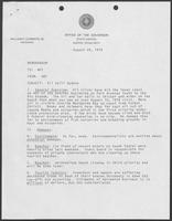 Memorandum from Allen Clark to William P. Clements regarding Oil Spill Update, August 24, 1979