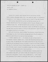 Press release from office of Governor William P. Clements, Jr., June 23, 1981, with letter from Louis Giuffrida to William P. Clements, Jr., regarding designation of Travis County as major disaster area, June 20, 1981