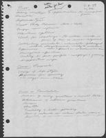 Notes by Rita Crocker-Clements regarding pros and cons of William P. Clements, Jr.'s, run for governor, November 7, 1977