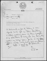 Memo from Polly Sowell to William P. Clements, March 3, 1982