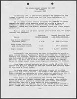 Report titled "The State Budget Outlook for 1987: An Update," November 1985