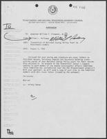 Memo from Milton Holloway to William P. Clements Jr. regarding transmittal of national energy policy paper to government leaders, August 2, 1982