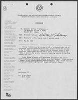 Memo from Milton Holloway to Governor William P. Clements, Jr., William Hobby and Bill Clayton regarding materials for meeting on council meeting agenda, May 24, 1982