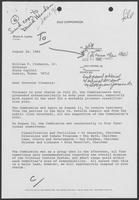 Letter from Bruce Lipshy to William P. Clements, Jr. with attached memos, August 26, 1982