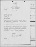 Letter from Bill Clements to Jack Y. Smith, Mayor of Big Spring, Texas, August 7, 1981