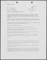 Memo from Ken Fairchild to Lisa LeMaster regarding the Cements Campaign, Dallas, August 29, 1986