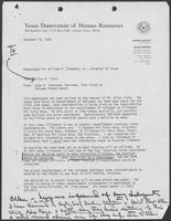 Memos from John Townsend to William P. Clements, Jr. regarding resettlement of Cuban-Haitian Refugees at Ellington Air Force Base, December 19, 1980