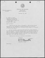 Memos from Dr. Robert D. Hunter and Allen Clark, to Bill Clements, September 24, 1979