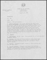 Memo from Allen Clark to William P. Clements, Jr. regarding Oil Spill Update, August 24, 1979