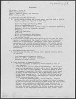 Memo from Richard English to Allen Clark regarding Lawsuits, Audits, and Inquiries, January 3, 1981