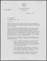 Letter from Governor William P. Clements, Jr. to Buster Brown, September 26, 1980