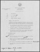 Memo from G.G. Garcia to William P. Clements, March 28, 1980