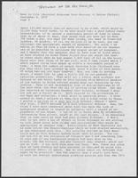 Memo to File regarding an except of a transcript of the testimony of Roy Hann, Jr., September 6, 1979