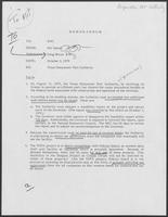 Memo from Mit Spears to William P. Clements, Jr. regarding Texas Deepwater Port Authority, October 2, 1979
