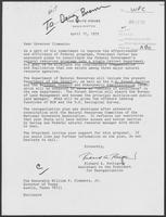 Group of documents regarding natural resources reorganization, April 6 - 17, 1979.