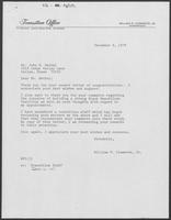 Correspondence between William P. Clements and John Bethel, November 27-December 8, 1978