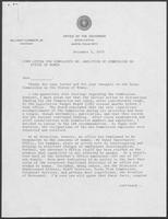Form letter for complaints regarding abolition of commission on status of women, December 3, 1979