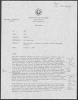 Memo from Paul Wrotenbery to William P. Clements, Jr. regarding Clements' Position on Economic Problems of Texas Shrimping Industry, October 3, 1980
