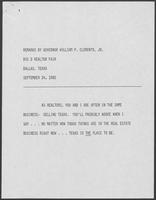 Remarks by William P. Clements, Jr., to Big D Realtor Fair, September 24, 1982