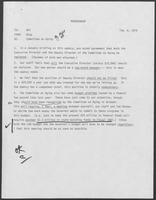 Memorandum from Doug Brown to Governor William P. Clements, Jr., February 6, 1979
