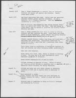 Timeline draft regarding Governor's Committee on Aging under Governor William P. Clements, Jr.