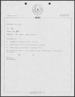 Memo from Allen Clark to William P. Clements Jr. regarding The "Gnat", Ruben Bonilla, November 19, 1979