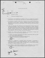 Memo from Allen Clark to William P. Clements Jr., regarding Vietnamese Refugee Situation, October 24, 1979