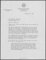 Letter from William P. Clements Jr. to Arthur Fennekohl, regarding regionalism, November 14, 1980